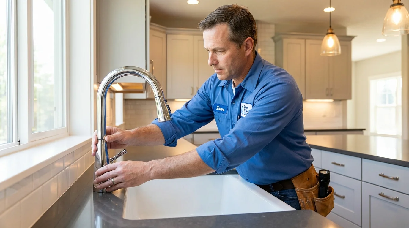 Kitchen faucet installation by Johns Plumbing LLC in Brookhaven